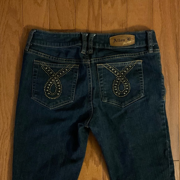 Brass Studded Gold Stitch Slight Stretch Zipper 🪰 Blue Jeans! - Picture 3 of 13